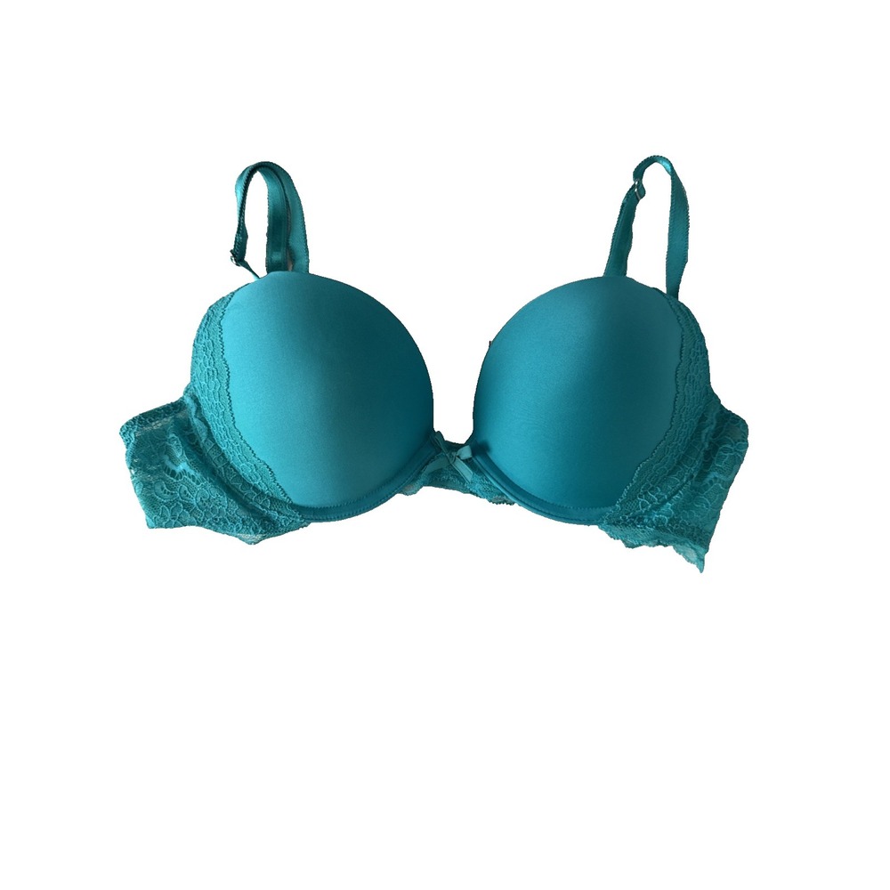 Victoria's Secret Dream Angels Padded‎ Underwire Lace Push Up Bra 34B Teal Sexy